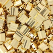 Miyuki tila 5x5mm beads - 24kt Gold plated TL-191